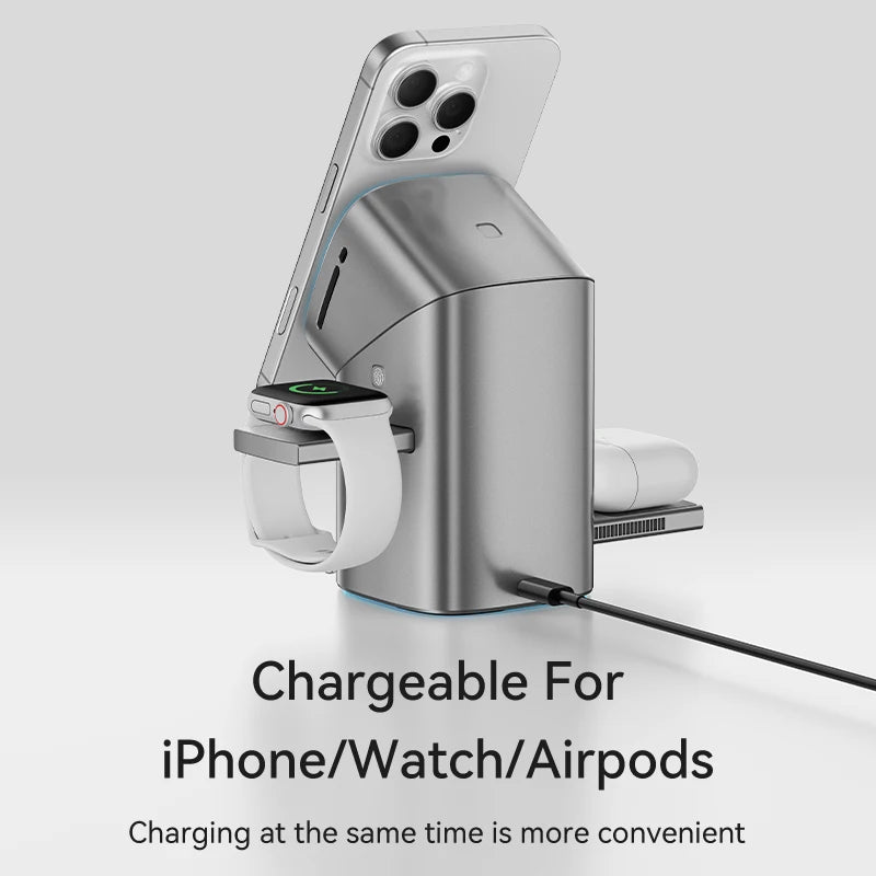 Qi2 Magnetic Wireless Charger Fast Charger 3-In-1 Intelligent Fast Charging 15W for Iphone 12/13/14/15/16, for Iwatch & Airpods