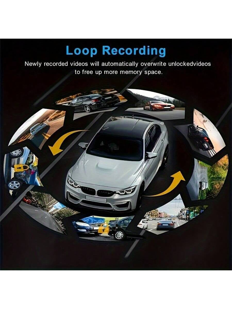 1080P Dual Camera Dash Cam for Cars with IR Night Vision, Loop Recording, and Wide Angle Lens - 3.16 Inch IPS Screen, Wide Angle Car DVR Camera Dual Lens Car Dashboard Video Cam