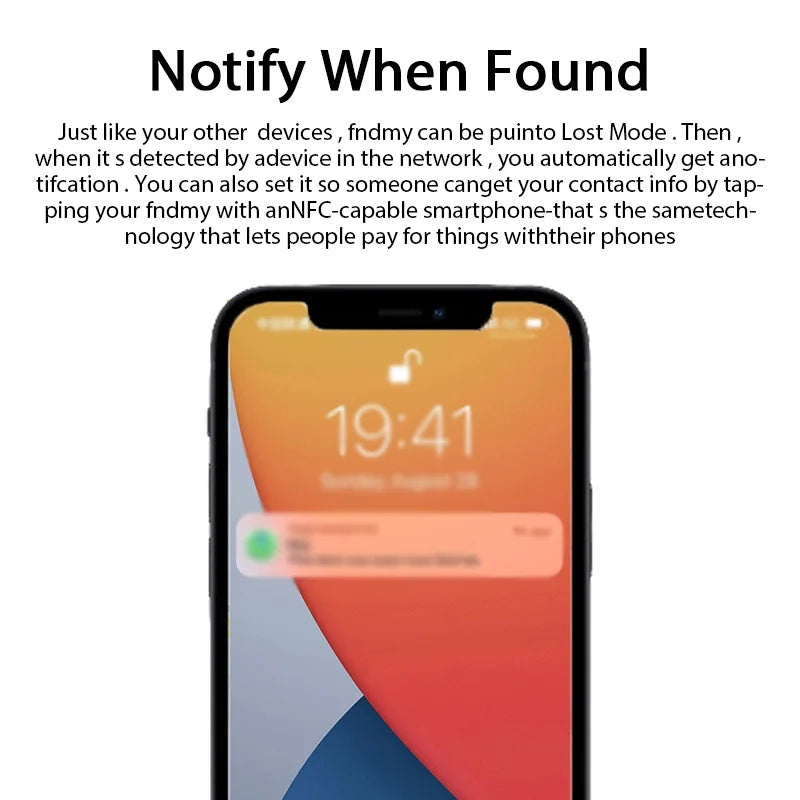 Smart Tracker Bluetooth Mini Tracker Locator Anti-Lost Alarm for Key Wallet Suitcase Luggage Finder Works with Apple Find My APP