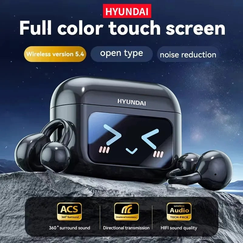 Choice M100 ENC Ear Clip LED Digital Display Earphones Wireless Bluetooth Headphones Noise Cancelling Touch Control