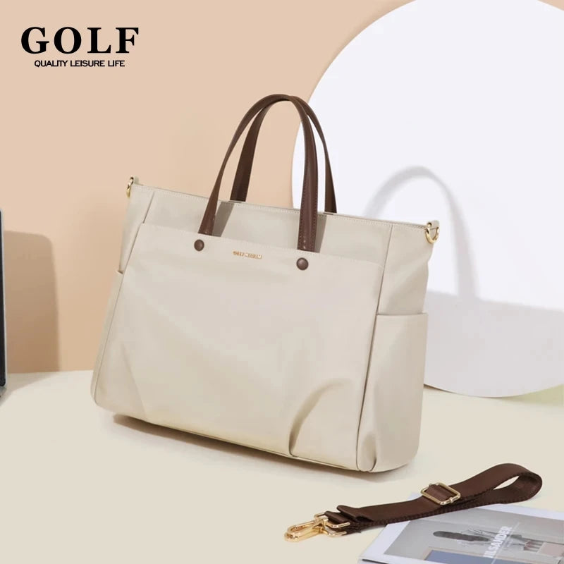 GOLF Tote Bag Pink Nylon Female Shoulder Handbag for Work Fits Laptop 15 Inch Cross Hand Bag Briefcase Women'S Fashion Bags 2024