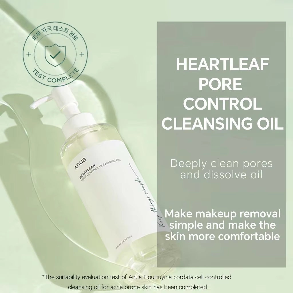 Anua Heartleaf Pore Cleansing Oil & Quercetinol Pore Deep Double Cleanser Facial Makeup Cleansing Skincare Set Beauty Products