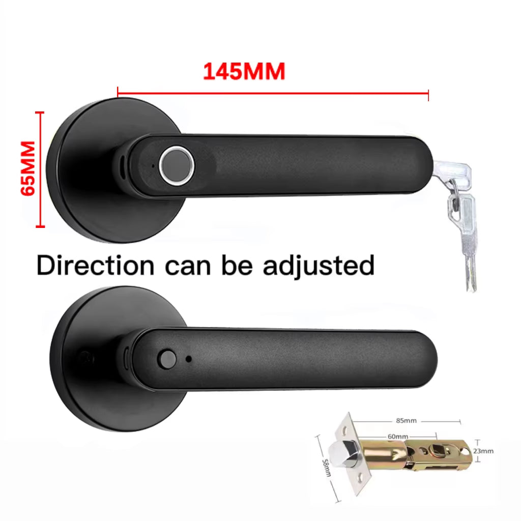 Smart Door Handle Fingerprint Password Digital Lock Tuya App Keyless Entry for Doors Smart Electronic Lock