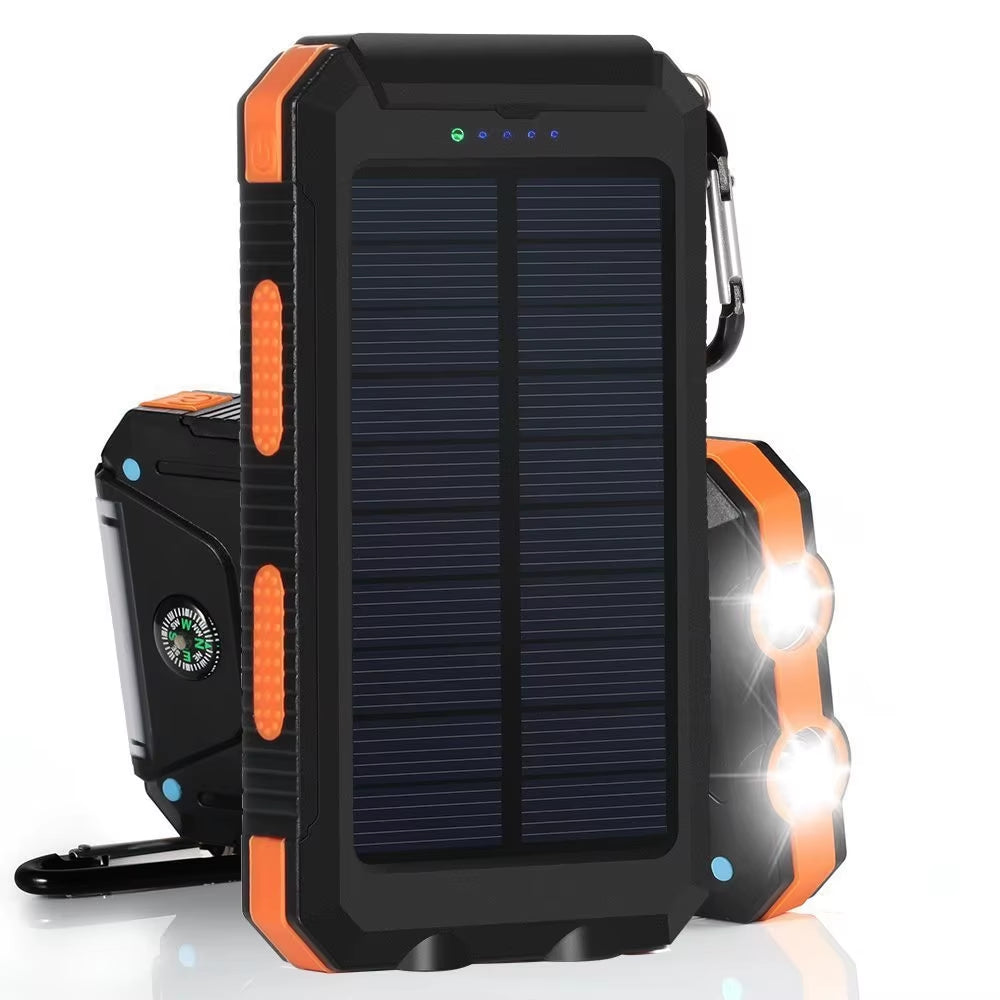 Waterproof Dual Usb Portable 8000Mah Solar Charger Solar Power Bank for Phone Outdoor Solar Mobile Phone Charger