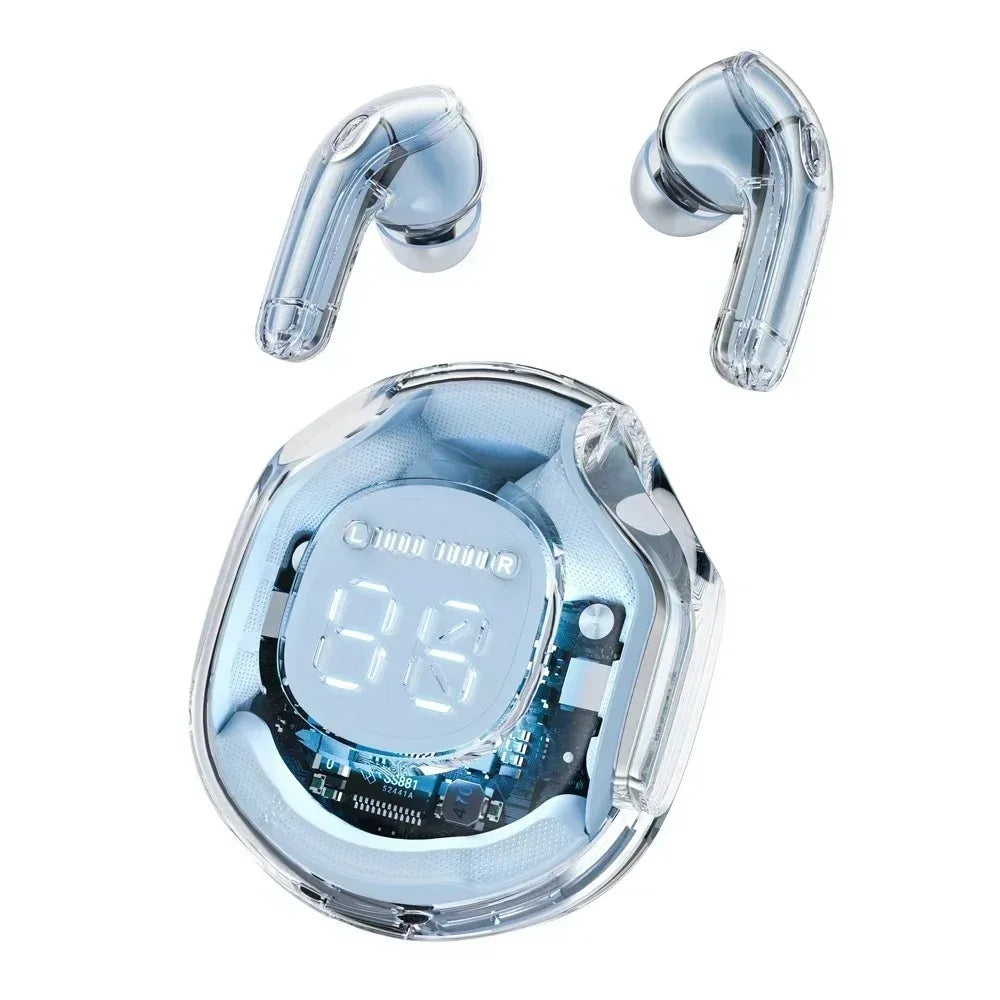 T8 PRO Tws Bluetooth Earbuds Transparent with LED Digital Display Wireless In-Ear Earphone for Xiaomi Huawei Iphone Headphone