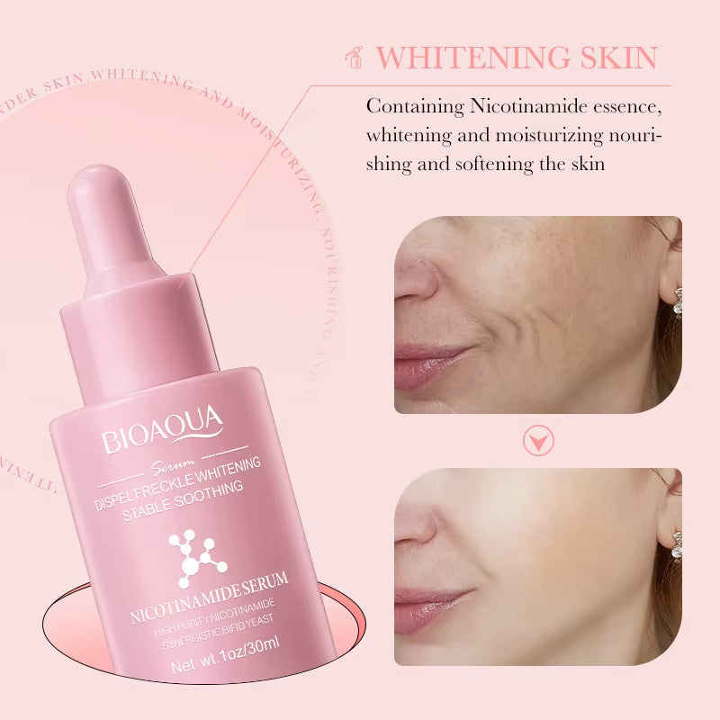 Silanda Beauty Bioaqua Nicotinamide Serum Korean Skincare Dispelling Freckle Face Essence Skin Whitening Facial Serum 30Ml