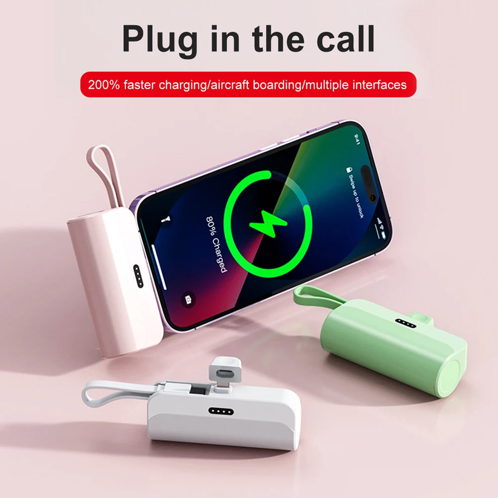 Mini Power Bank 5000Mah Portable Mobile Phone Charger External Battery Power Bank Plug Play for Iphone Samsung Xiaomi Power Bank