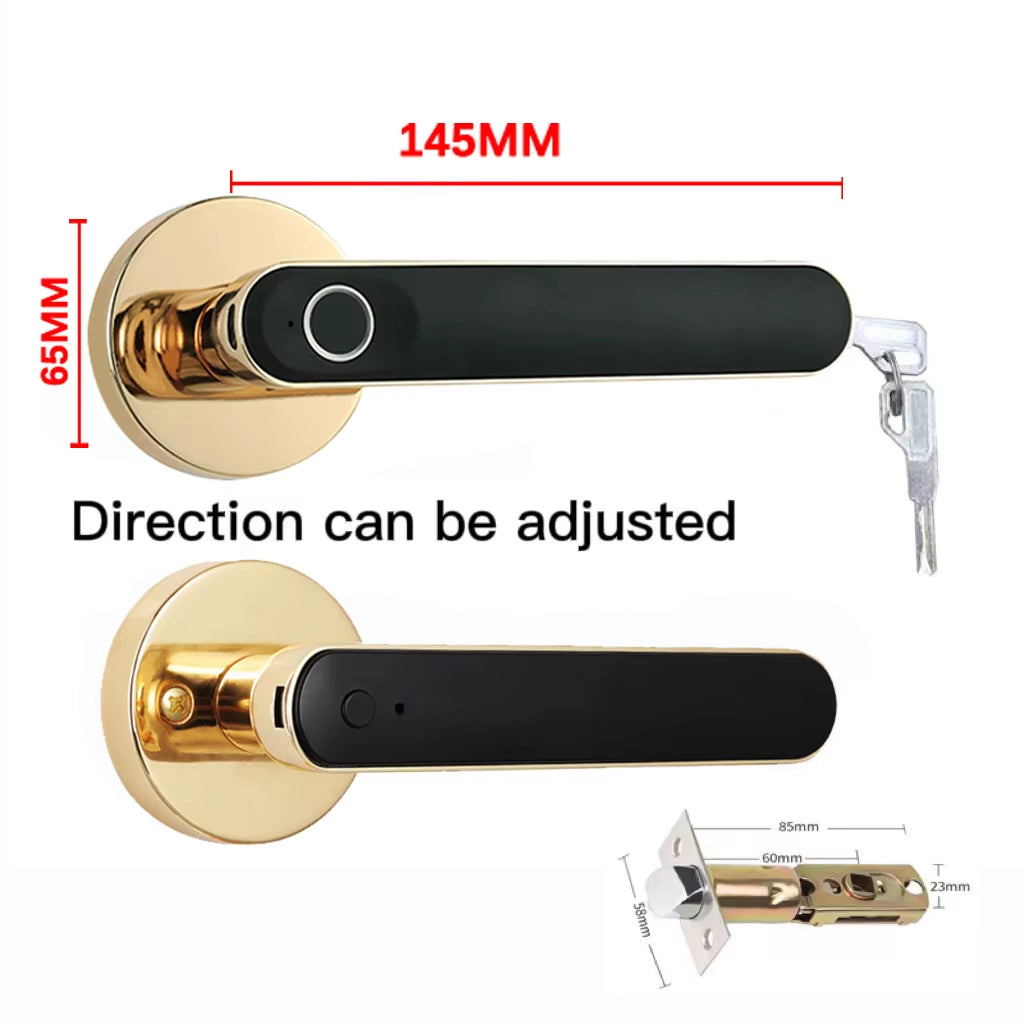 Smart Door Handle Fingerprint Password Digital Lock Tuya App Keyless Entry for Doors Smart Electronic Lock