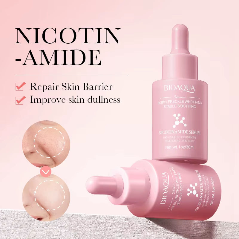 Silanda Beauty Bioaqua Nicotinamide Serum Korean Skincare Dispelling Freckle Face Essence Skin Whitening Facial Serum 30Ml