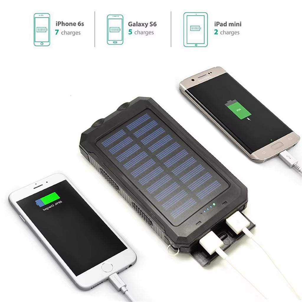 Waterproof Dual Usb Portable 8000Mah Solar Charger Solar Power Bank for Phone Outdoor Solar Mobile Phone Charger