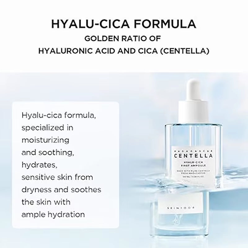 Skin1004 Korean Skincare Hyalu-Cica Duo Set - 90% Centella & 3 Ceramides Serum+Essence Toner for Sensitive Skin