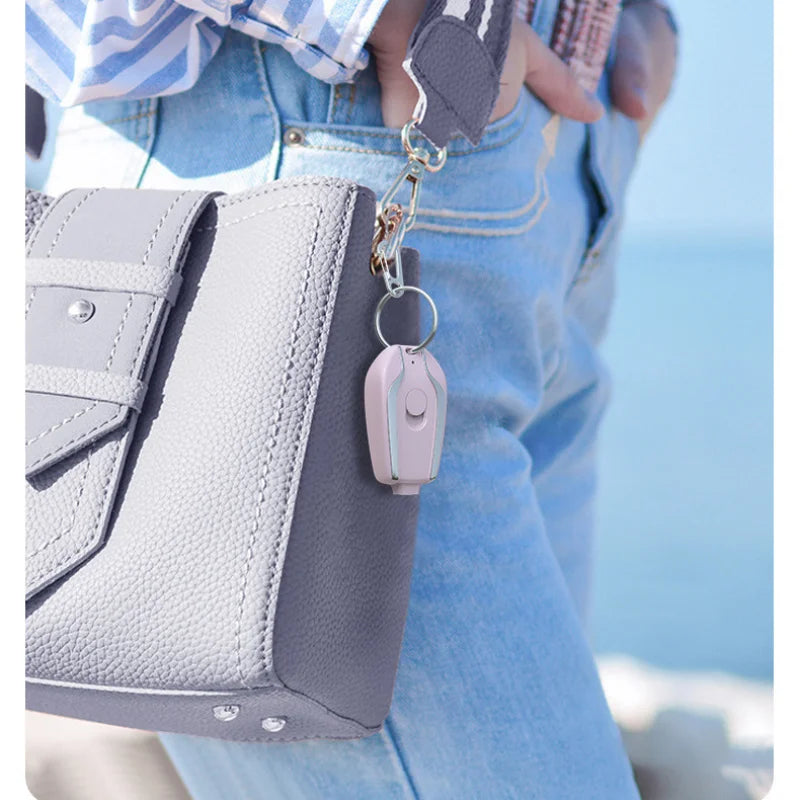 New Keychain Power Bank Comes with a Portable Mini 1200Mah Emergency Power Bank Stylish and Cute with Three Interfaces