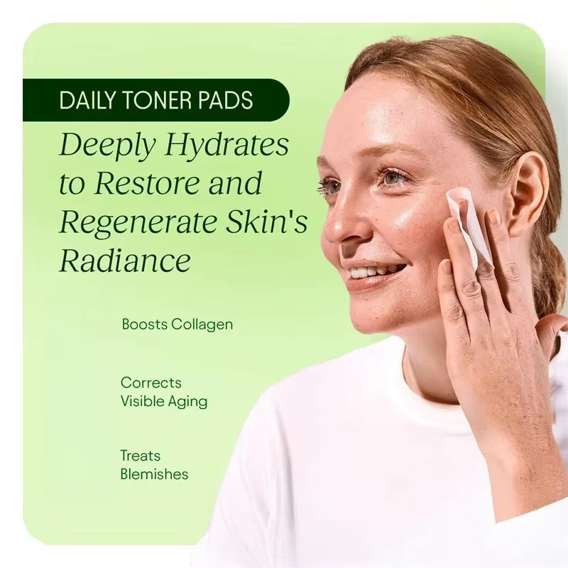 Korean Skincare Cotton Pads with Centella Asiatica, Niacinamide & Peptides for Pore Minimization & Hydration