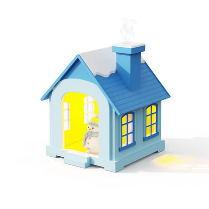 Cartoon House Aroma Essential Oil Diffuser 7-Colours Ambient Night Lights USB Lovely Home Air Humidifier for Children Home Gifts