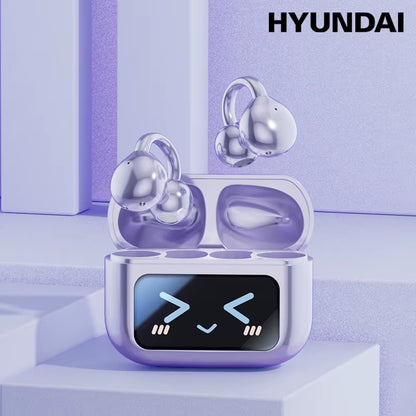 Choice  M100 ENC Ear Clip LED Digital Display Earphones Wireless Bluetooth Headphones Noise Cancelling Touch Control
