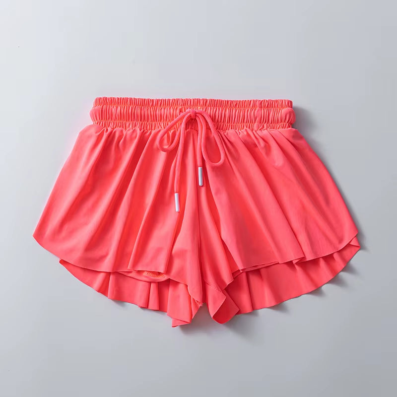 Women'S Pants Gym Sports Shorts Lining Loose Skirt Yoga Wear Fitness Running Training Trousers Summer Female Workout Clothing