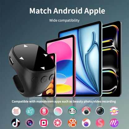 Smart Fingertip Ring Remote Control Wireless Bluetooth Mobile Selfie Mice Selfie Video Automatic Page Turner Browsing