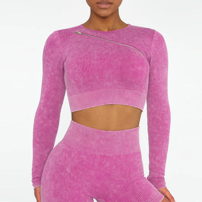 Seamless Zipper Double Layer Gym Underwear Shockproof