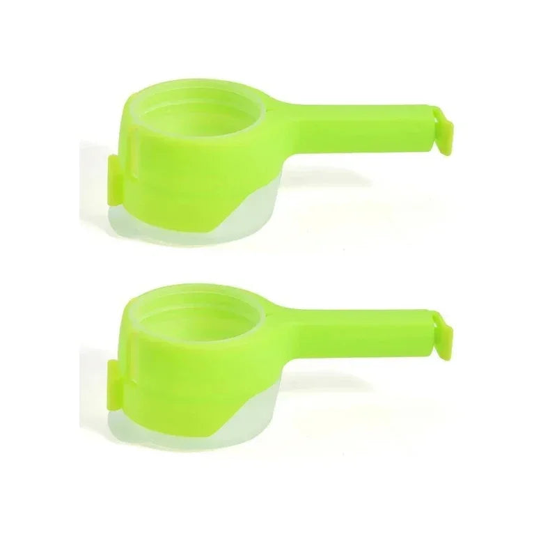 2Pc Bag Clips for Food Food Storage Sealing Clips with Pour Spouts Kitchen Chip Bag Clip Plastic Cap Sealer Clip Kitchen Storage