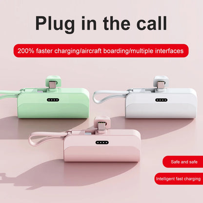 Mini Power Bank 5000Mah Portable Mobile Phone Charger External Battery Power Bank Plug Play for Iphone Samsung Xiaomi Power Bank