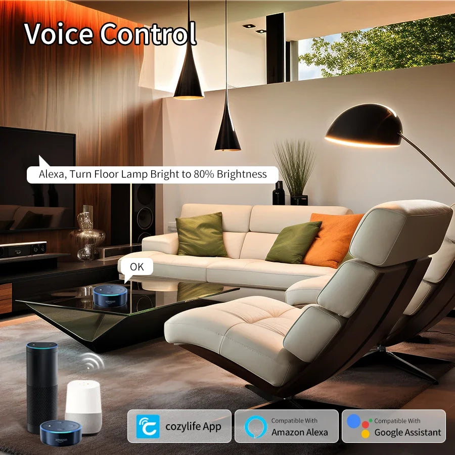 220V 110V E27 Wifi Smart LED Light Bulbs Cozylife App 12W 15W 20W Dimmable LED Lamp White/Warm Alexa Google Home Vioce Control