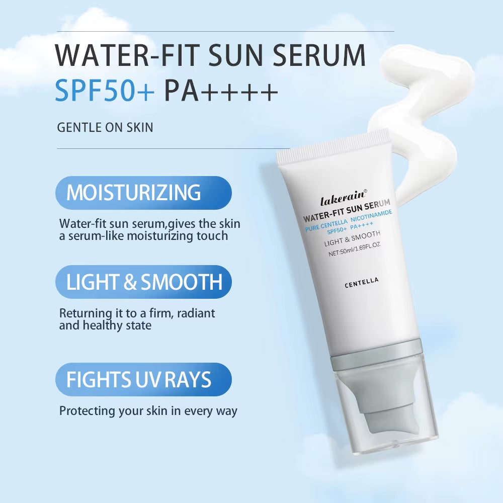 50Ml Centella Facial Sunscreen SPF50+ Essence Hyaluronic Water-Fit Sun Serum Moisturizing Sunblock Anti-Uv Korean Skincare