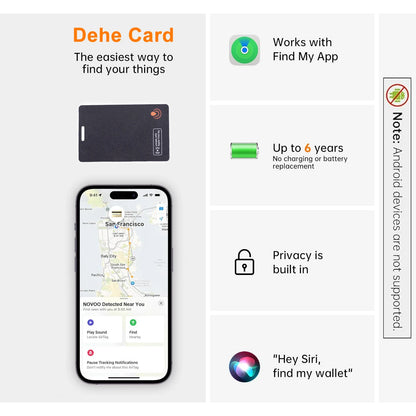 Slim Bluetooth Item Finder Tracker Wallet Tracking Card Compatible with Find My (Ios Only) IP68 Waterproof for Luggage Suitcase