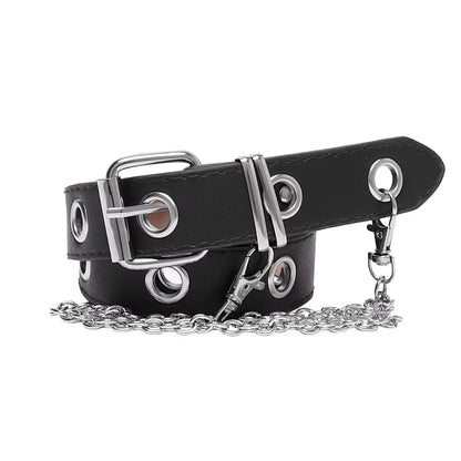 Coffee Black Color Women Belt Leather Pin Buckle Belt New Punk Wind Jeans Fashion Individual Decorative Belt Chain Women Belt