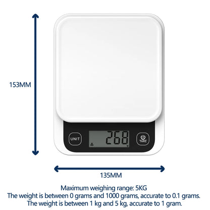 5Kg/0.1G/1G Smart Kitchen Scales Nutrition Scale Smart Food Calories Scale Cook Bake Digital Scale with Nutrition Calculator APP