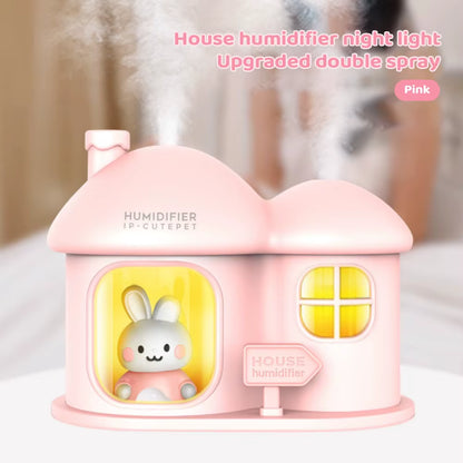 Cartoon House Aroma Essential Oil Diffuser 7-Colours Ambient Night Lights USB Lovely Home Air Humidifier for Children Home Gifts