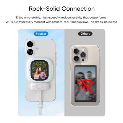 Vlogmate Mini AMOLED Screen Magnetic Selfie Monitor Screen Remote Control 700Nits for Iphone 5-12 13 14 15 16 Pro Vlog