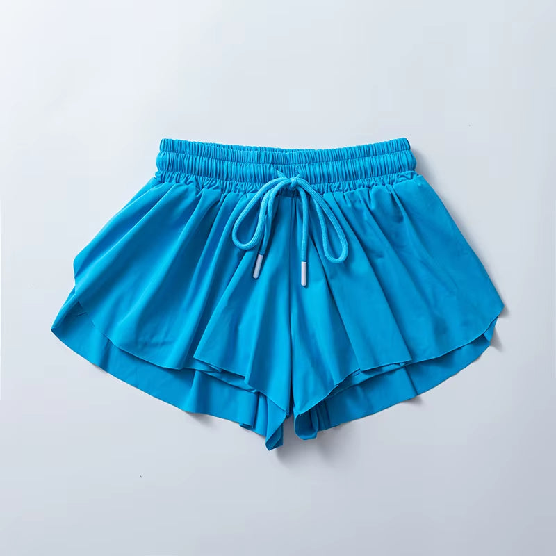 Women'S Pants Gym Sports Shorts Lining Loose Skirt Yoga Wear Fitness Running Training Trousers Summer Female Workout Clothing