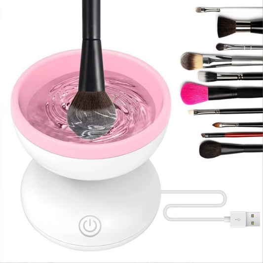 Makeup Brush Cleaner, Beauty Tool Powder Puff Beauty Egg Deep Cleaning Box, Automatic Quick Drying Brush Scrubber
