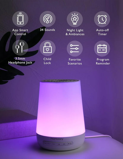 Baby Sound Machine with Rest Night Light