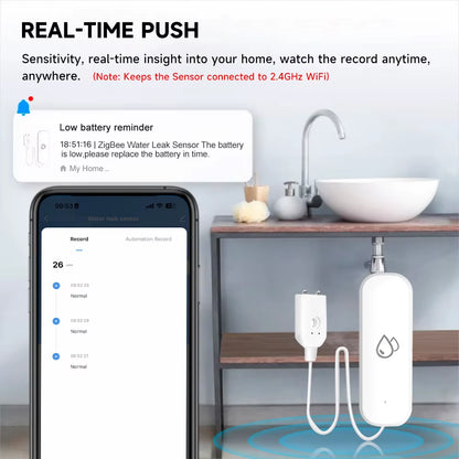 Tuya Wifi/Zigbee Water Sensor Leakage Alarm Flood Leak Detector Smart Home APP Remote Control Smart Home Security Protection