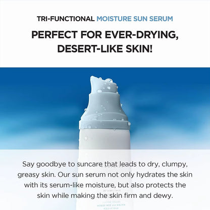 Skin1004 Korean Skincare Centella Sun Serum SPF50+ - Hyaluronic Acid UV Protection, Sensitive Skin