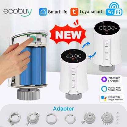 Tuya Wifi /Zigbee Thermostat Radiator Valve TRV Thermostatic Valve Wifi Thermostat Temperature Controller Alexa Google Home