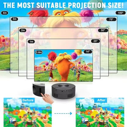YT200 Smart Projector LED HD Projetor Supports Decoding 1080P Videos Auto Focus Android Home Cinema Outdoor Portable Projetor