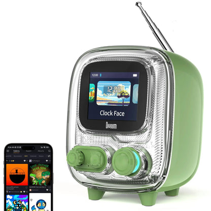 T-Tiivoo-2 Mini Small Tv Portable Radio FM with Adjustable Antenna Vintage Wireless 5.0 Bluetooth Speaker Cute Gift
