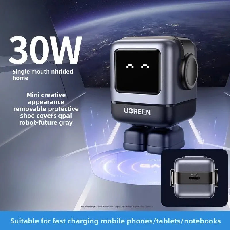 Fast Charging Robot 30W Gallium Nitride Charging Head Is Suitable for Apple Android Mobile Phone Laptop Charging Station