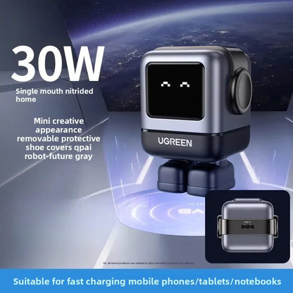 Fast Charging Robot 30W Gallium Nitride Charging Head Is Suitable for Apple Android Mobile Phone Laptop Charging Station