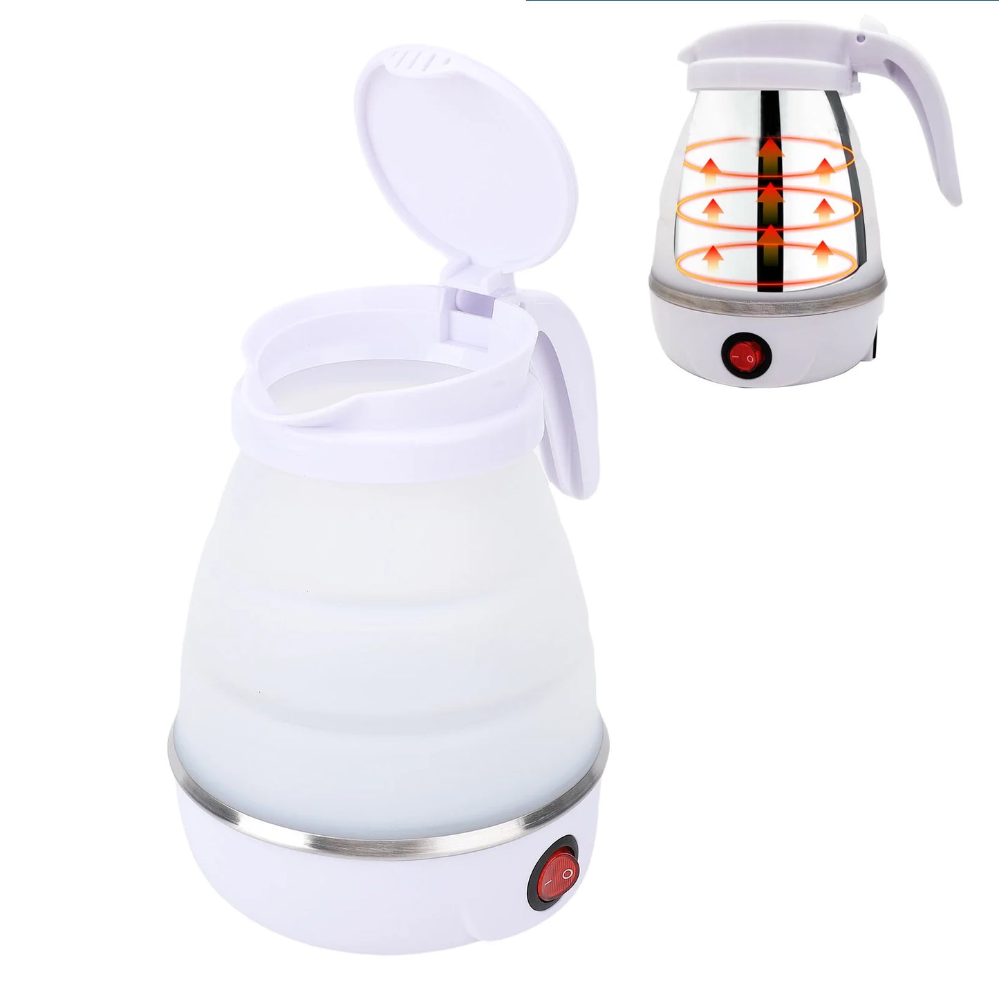 Travel Electric Kettle 600W Foldable Electric Kettle 600Ml Portable Efficient 6 Min Fast Boiled for Travel Camping Home Use