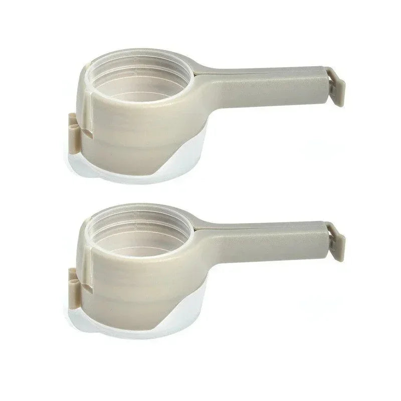 2Pc Bag Clips for Food Food Storage Sealing Clips with Pour Spouts Kitchen Chip Bag Clip Plastic Cap Sealer Clip Kitchen Storage
