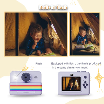 Instant Print Camera for Photography Mini Printer Portable Thermal Digital Children Photo Kids Camera 2.8Inch HD Video Toy Gifts