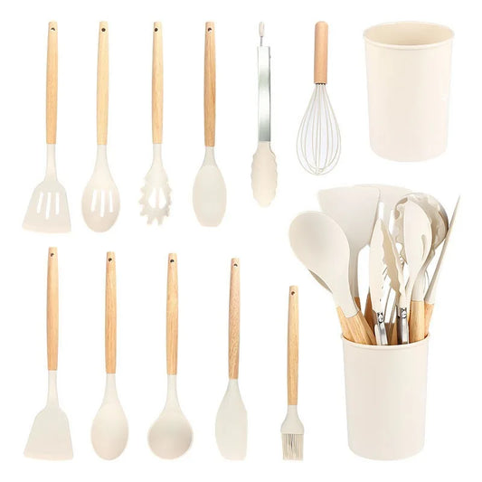 NEW12 Pcs/ Silicone Kitchen Utensils Set Combination Non-Stick Heat-Resistant Cookware Kitchen Kit Tools Kitchenware