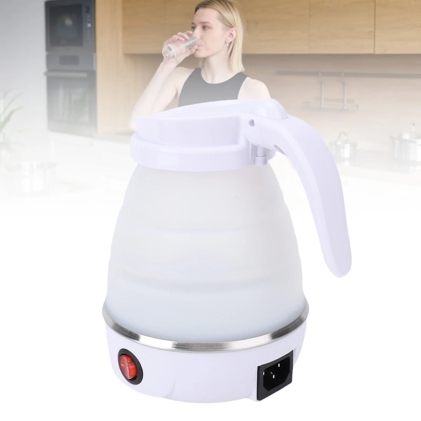Travel Electric Kettle 600W Foldable Electric Kettle 600Ml Portable Efficient 6 Min Fast Boiled for Travel Camping Home Use