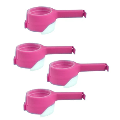 2Pc Bag Clips for Food Food Storage Sealing Clips with Pour Spouts Kitchen Chip Bag Clip Plastic Cap Sealer Clip Kitchen Storage