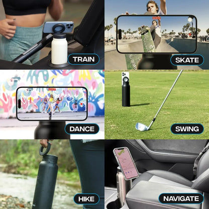 24OZ Insulated Water Bottle Magnetic Mobile Phone Holder Water Bottle 304 Stainless Steel Insulated Mug Outdoor Sports Mug