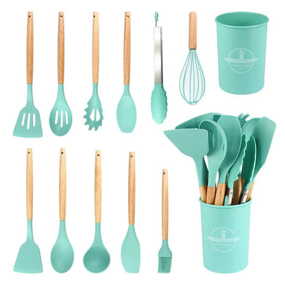 NEW12 Pcs/ Silicone Kitchen Utensils Set Combination Non-Stick Heat-Resistant Cookware Kitchen Kit Tools Kitchenware