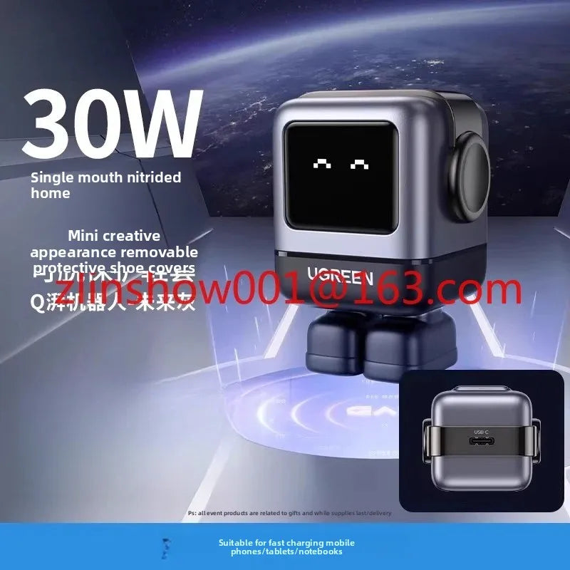 Fast Charging Robot 30W Gallium Nitride Charging Head Is Suitable for Apple Android Mobile Phone Laptop Charging Station